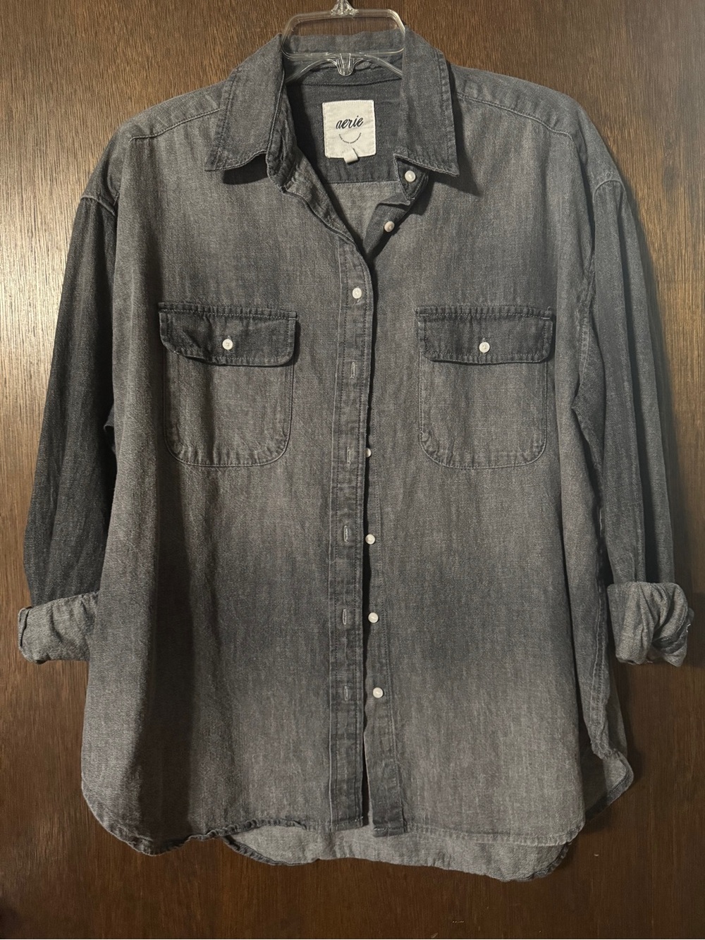 Arie denim grey button down S